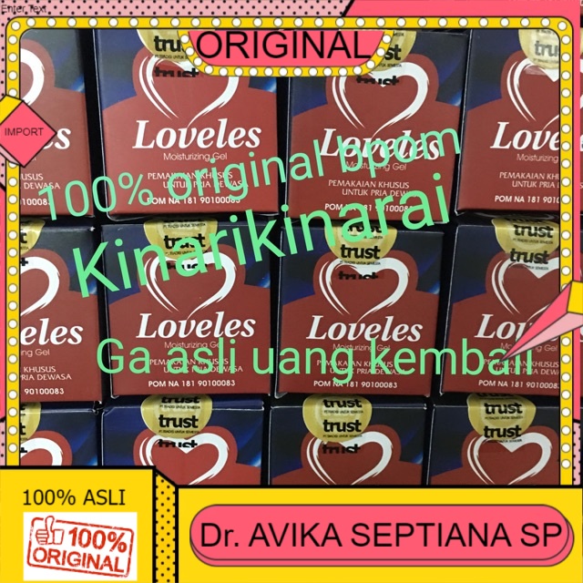 100% ASLI Loveles love les original 100% Asli bpom-moisturizing Gel alami Ori