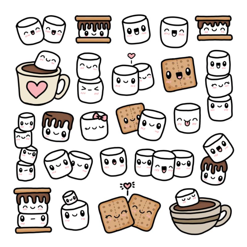 

sticker lucu / sticker murah bentuk marshmallow