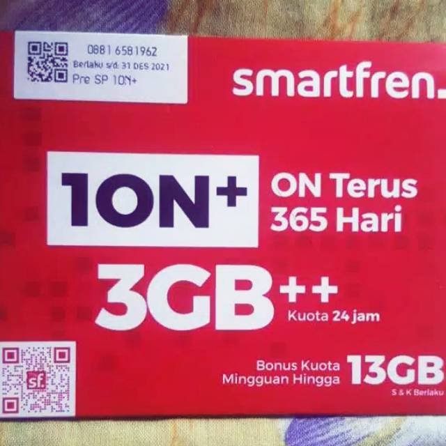 Kartu Perdana Kuota Perdana Smartfren 1ON + (ion plus) Kuota 3GB ++ 24 JAM SUDAH AKTIF
