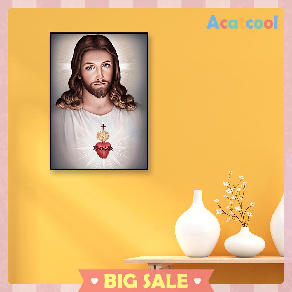 Lukisan Sulaman Berlian 5d Jahitan Bersilang Desain Jesus Model Diy