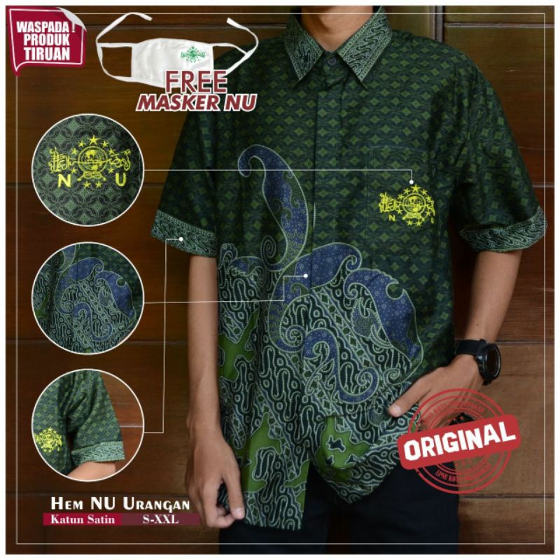 Baju Batik NU / Kemeja Batik NU / Kemeja NU /Batik NU lengan pendek Urangan