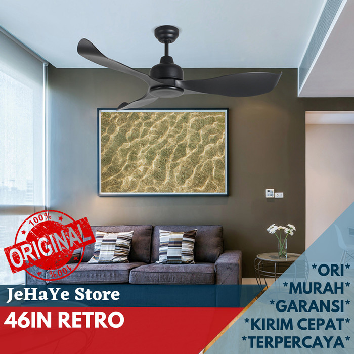 MT Edma, 46in Retro, Kipas Angin Gantung Plafond, Remote Control