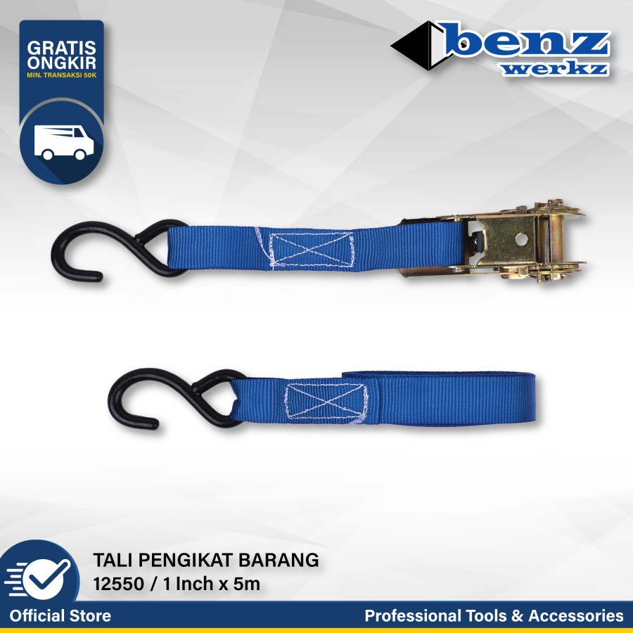 BENZ Rachet Tie Down 1&quot; x 5 Meter - Tali Pengikat Barang Motor