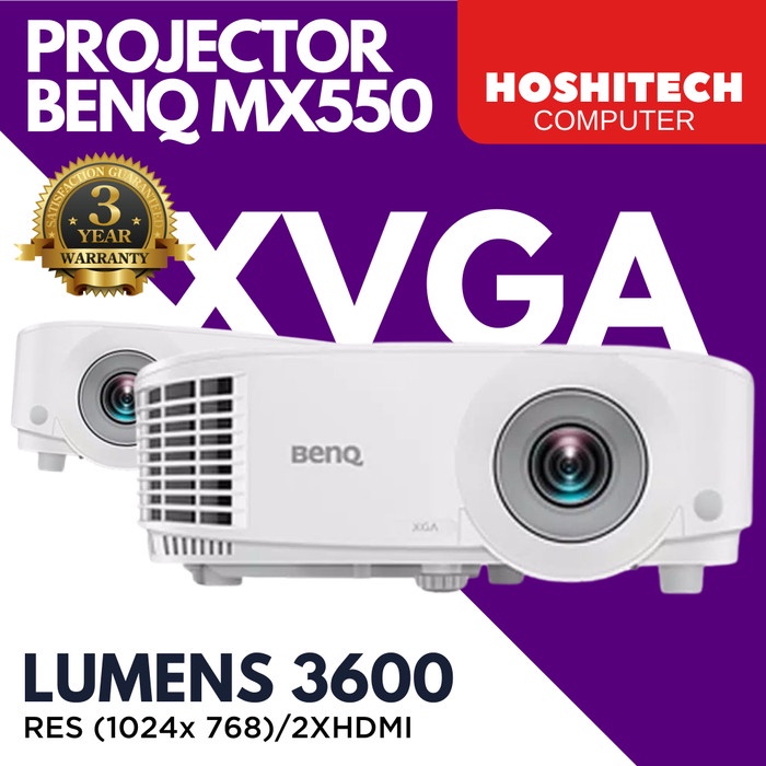 PROJECTOR BENQ MX550 XGA DUAL HDMI 3600 LUMENS PROYEKTOR GARANSI 3TH