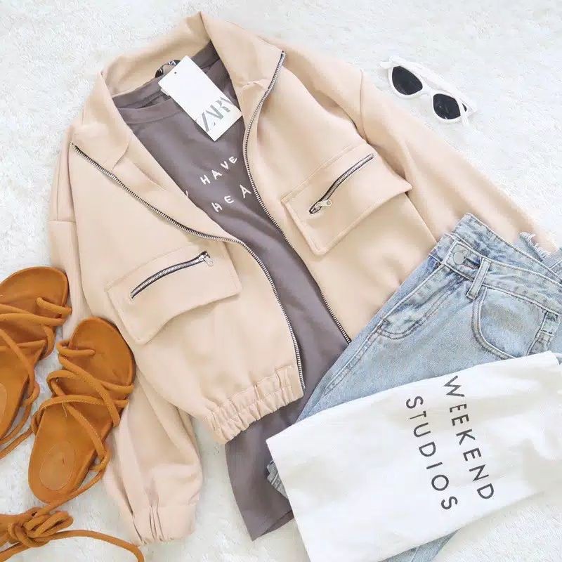 preloved zara zipper jaket