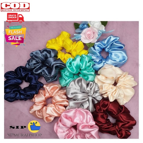 Premium Scrunchie Ikat Rambut Scrunchie Aksesoris Fashion Rambut Hijab Set Wanita Korea Cemol Jilbab Kunciran Kilap Aksesoris Hijab