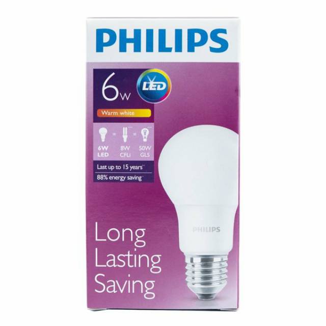 LAMPU PHILIPS LED 6 WATT WARM WHITE