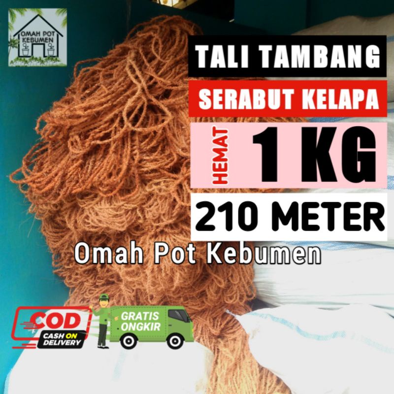 

1KG Tali serabut kelapa 210M tali ijuk cocofiber tali sabut kelapa panjang