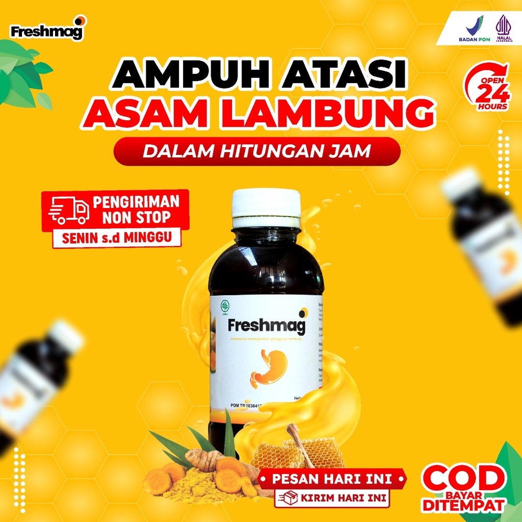 Freshmag Paket 2 Botol - Freshmag Madu Asam Lambung &amp; Maag Gerd Atasi Sakit Infeksi Lambung