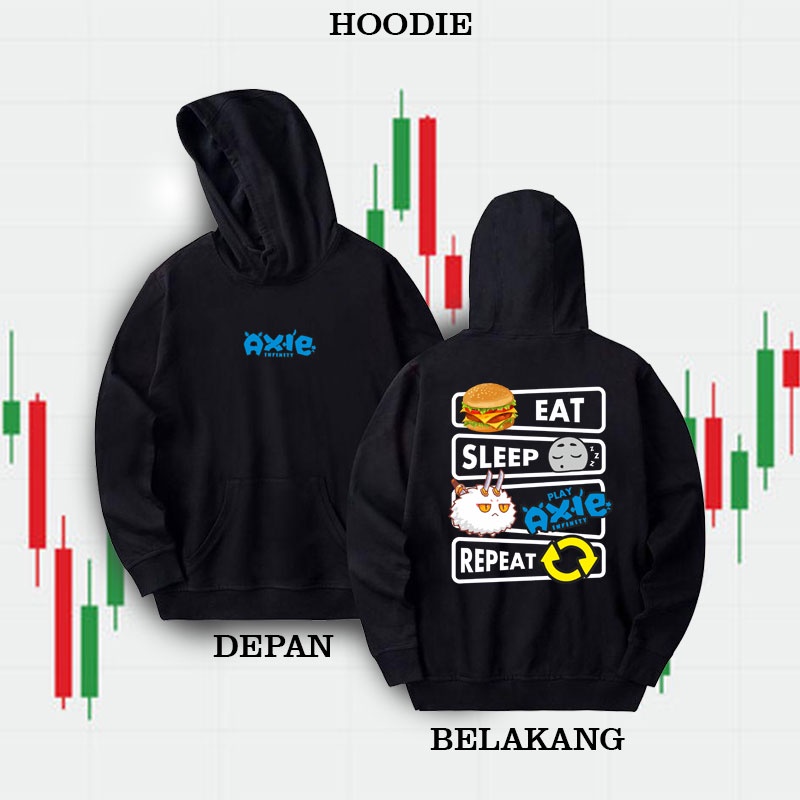 Hoodie Crypto Game Axie Infinity AXS Streetwear / Jaket Cryptocurrency Axie Infinity Game