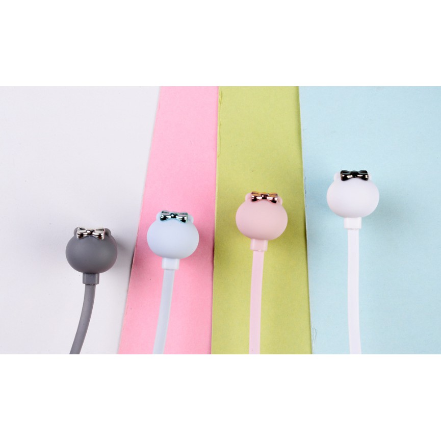 [E-156] Headset Earphone WAJAH BERUANG Lucu / Earphone + Wadah Earphone Motif Kartun WAJAH BERUANG