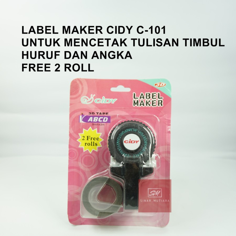 CIDY dymo embossing label maker - Hitam