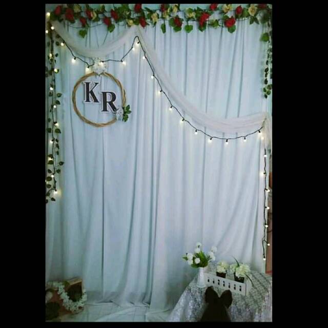 Backdrop tunangan back drop aqiqah dekorasi tunangan dekor engangement dekorasi ultah