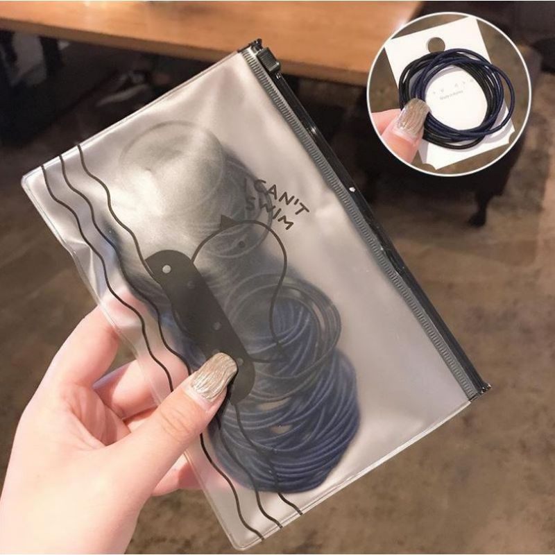 #COD# IKAT RAMBUT POLOS 100Pcs Free pouch