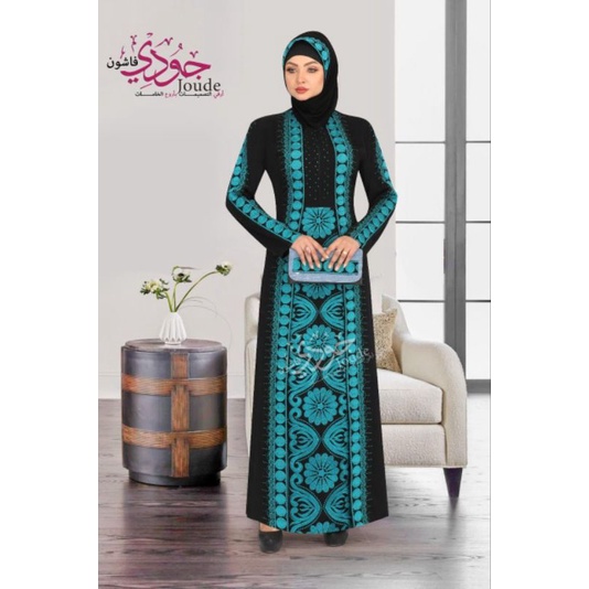 PO abaya hitam bordir bunga warna warni codeJoude MESIR IMPORT