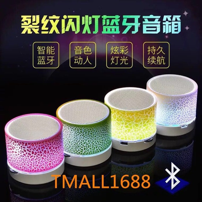 Speaker Mini Bluetooth Portabel Retak Lampu Led Music Box