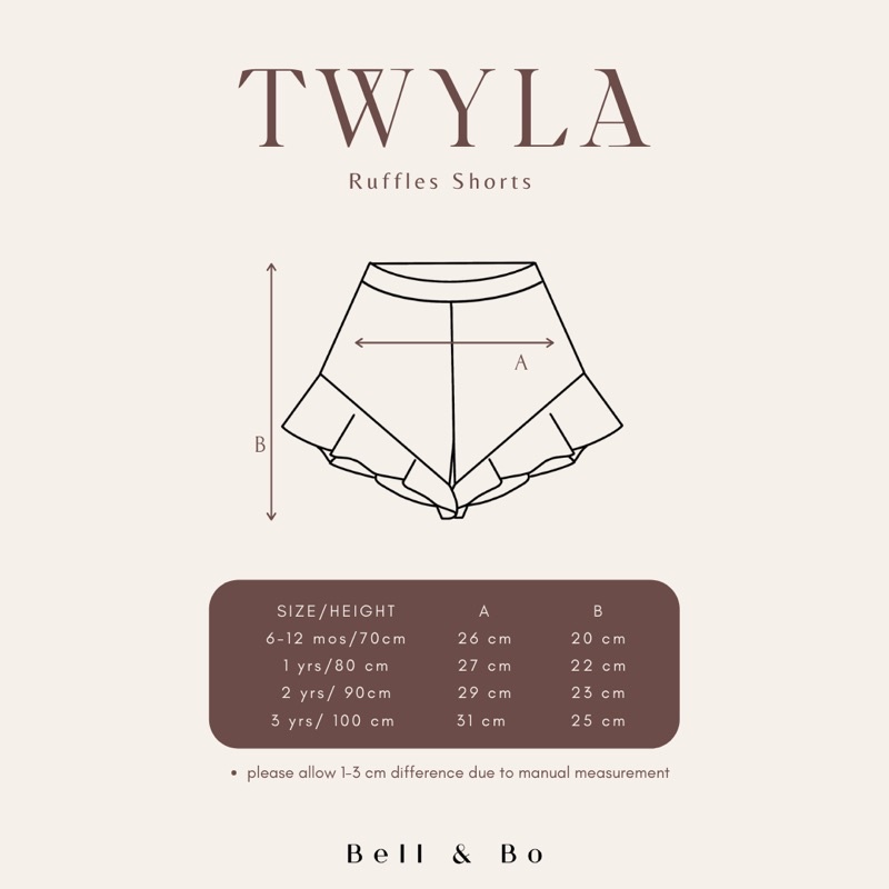 BELL &amp; BO Twyla Ruffle Short / Bell And Bo Twyla Celana Pendek Anak