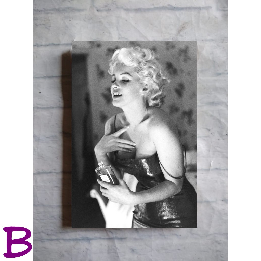 Poster Marilyn Monroe Hitam Putih Klasik Retro Vintage Hiasan