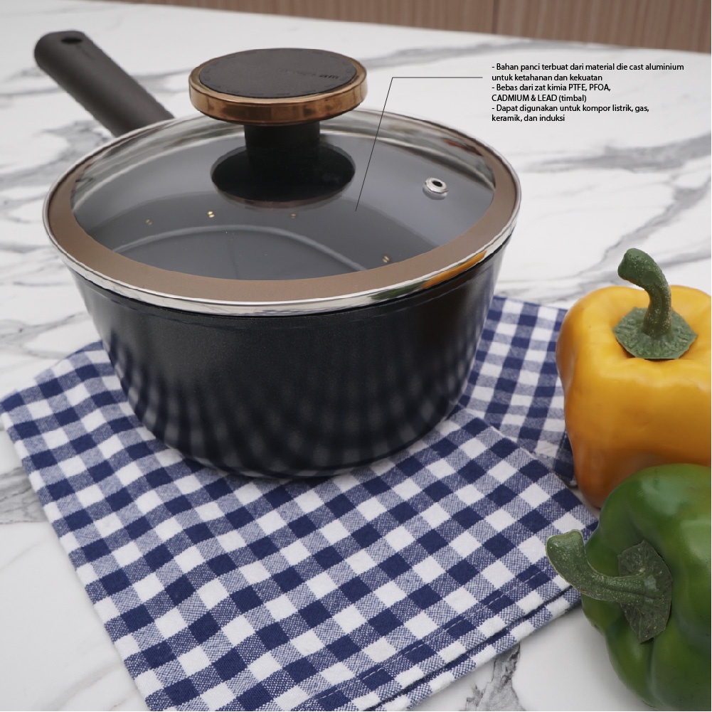 Neoflam Noblesse Cookware Set of 3 Pcs BONUS Knife Neoflam