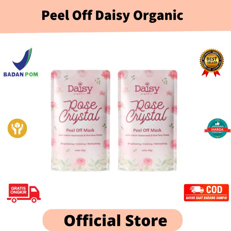 [BPOM & FREE SPATULA] DAISY PEEL OFF / ROSE CRYSTAL PEEL OFF MASK DAISY ORGANIC / PEEL OFF MASK