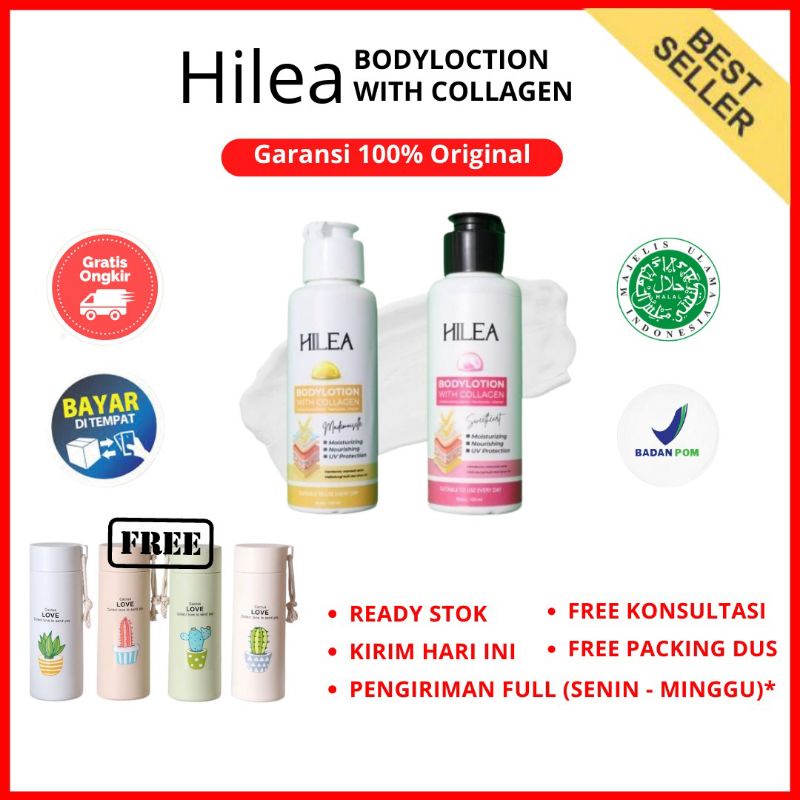 Hilea Body Lotion With Collagen 100ml Hilea Pemutih Badan Original