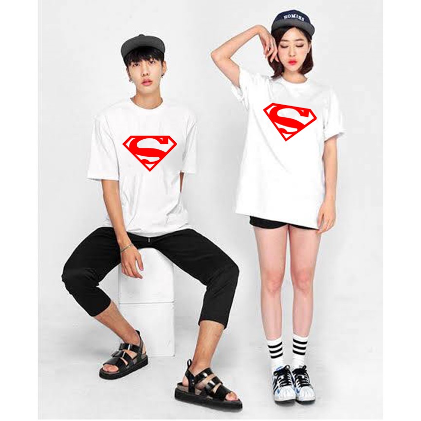 BAJU PASANGAN SUPERMAN  M L XL / KAOS COUPLE BIG SIZE / T-SHIRT COUPLE UKURAN