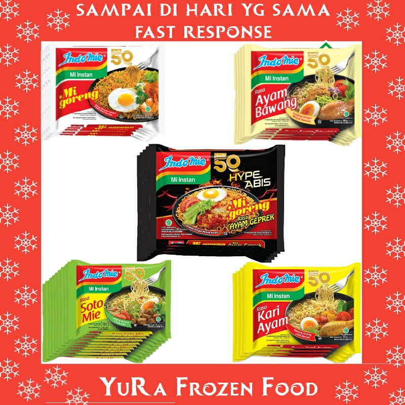 

INDOMIE All Variant Goreng Soto Kari Ayam Bawang Geprek Per pcs