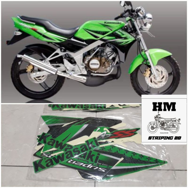 STIKER STRIPING LIS BODY KAWASAKI NINJA SS LIS NINJA SS 2012 HIJAU