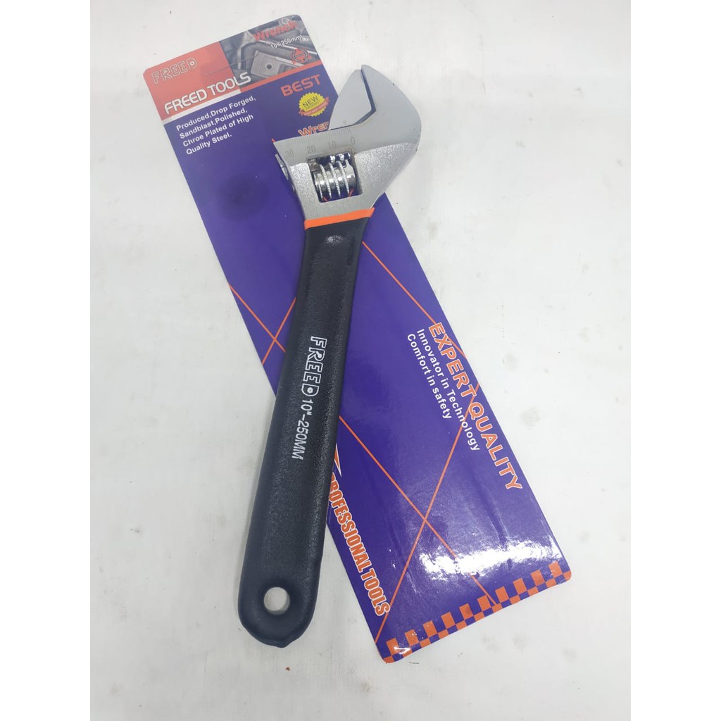 Kunci Inggris 10 inch Gagang Karet FREED