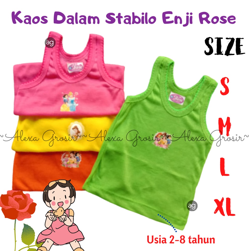 Singlet Bayi / Kaos Dalam Bayi/ Singlet Anak/ Kaos Dalam Anak, Murah Berkualitas Stabilo Enji S M L XL