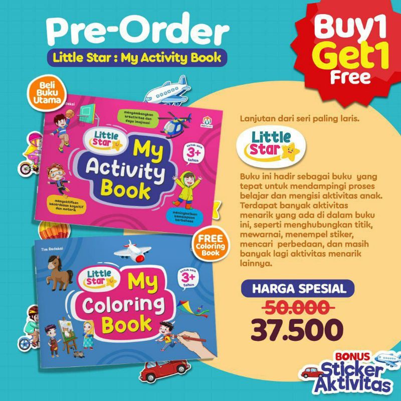 

(READY SIAP KIRIM) Ziyad - My Activity Book Bonus My Coloring Book