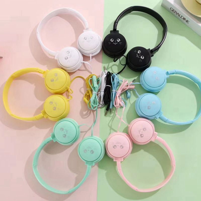 Headphone bando Macaron macaron xtra super bass game gaming Mic warna cantik gamer