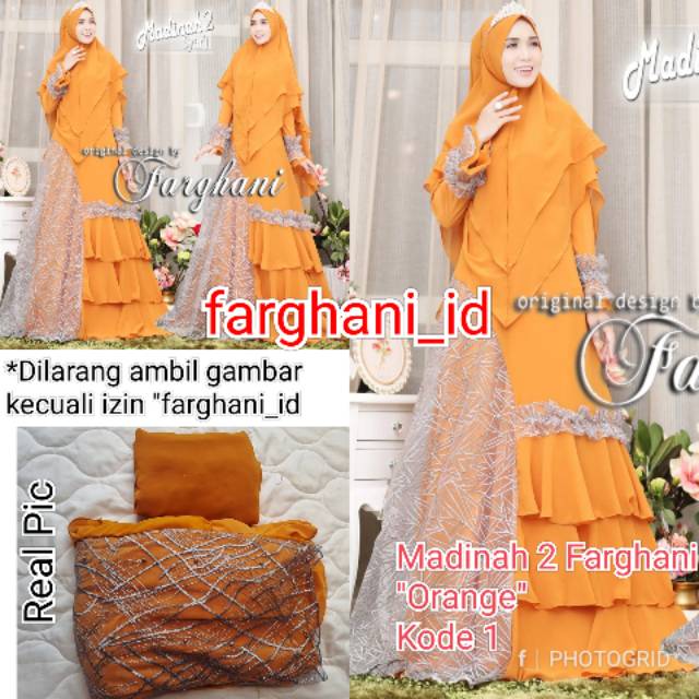 ORANGE Madinah 2 Syari by Farghani ORI Gamis Syari Premium Pesta