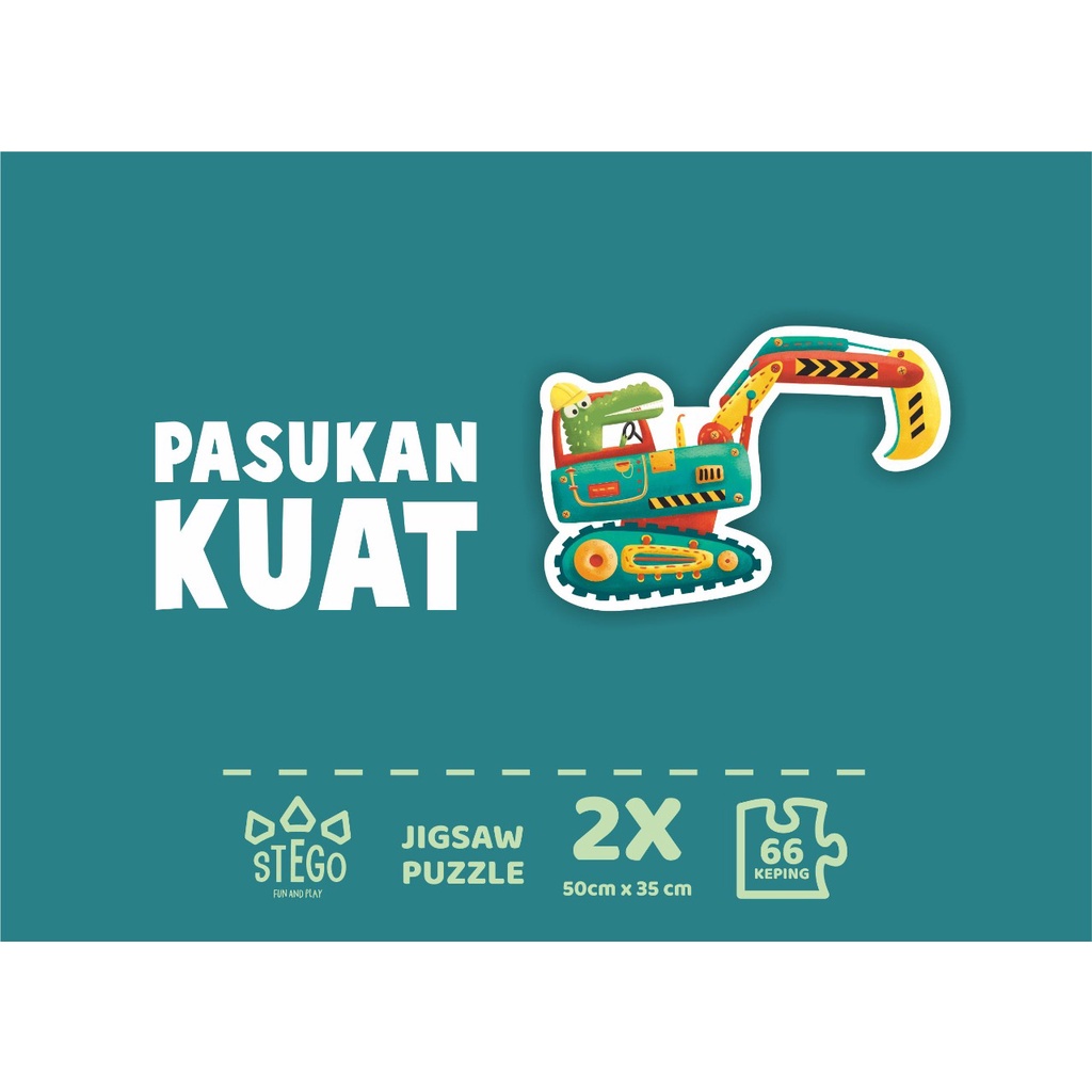 Mainan Puzzle anak Pasukan Kuat dan Pasukan Hebat 2in1 Impian Studio HM0481 puzzle mobil konstruksi constuction