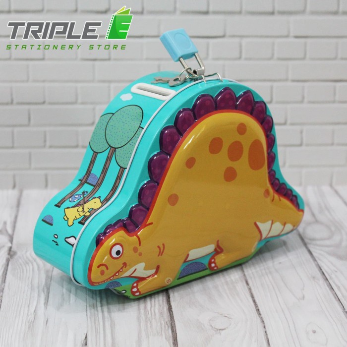 CELENGAN- CELENGAN KALENG / SAVING BOX DINO LUCU DAN IMUT - HIJAU -CELENGAN.