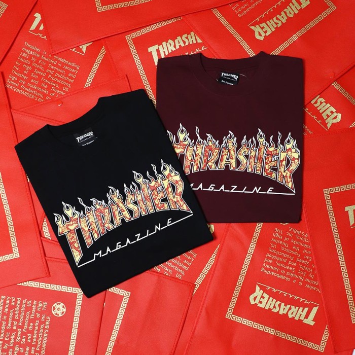 Thrasherrr Japan Flame CNY Tee