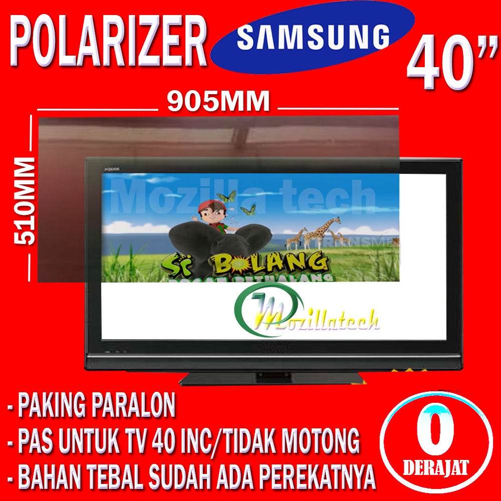 POLARIS POLARIZER 40 0 DRAJAT GLOSSY POLARIS POLARIZER TV LCD SAMSUNG 40 IN