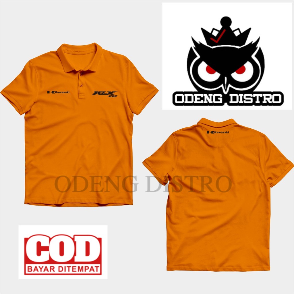 Polo Shirt Kaos Polo Kawasaki KLX 150 Kaos Otomotif Baju Kerah Keren Distro Murah Casual Pria Wanita