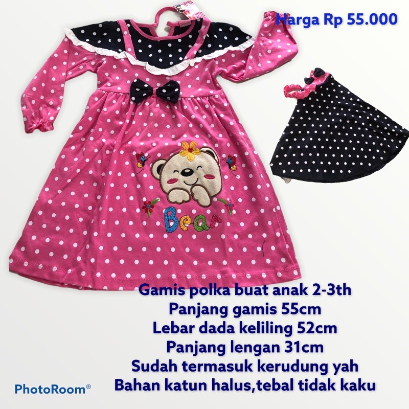gamis anak polkadot/gamis anak