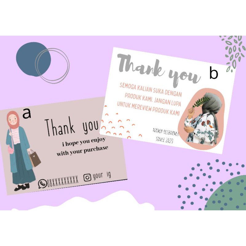 

Thank you card ukuran 4×6