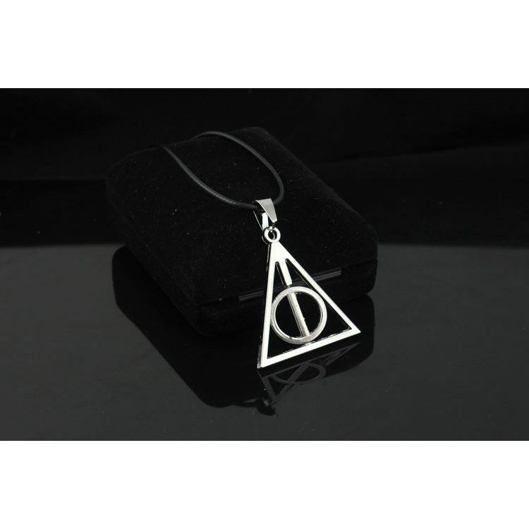 T399 Harry Potter kalung Luna horn Deathly Hallows diputar kalung liontin hip hop