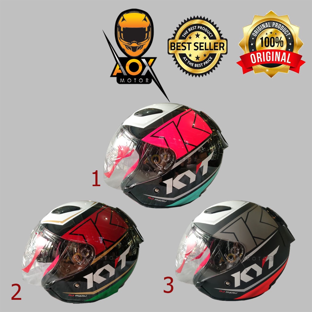 Helm KYT DJ MARU Motif #17 Half Face (Ongkir 2kg)