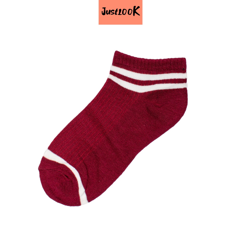 JustLook Kaos Kaki Ankle Garis 2in1 Model Semata Kaki - Kaos Kaki Ankle Import High Quality-5