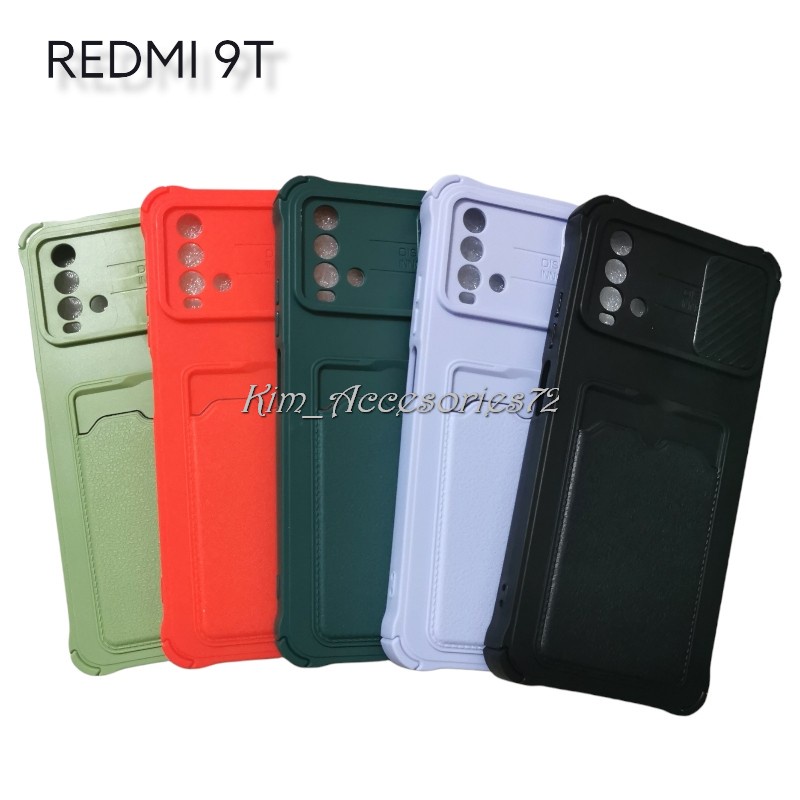 CASE REDMI 9T SOFTCASE SLEDING WARNA WARNI SLOT CARD