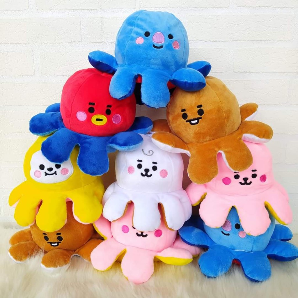 Hestygift_Shop - Boneka Gurita BT21 Unofficial Flip 2 Karakter (17x10cm)
