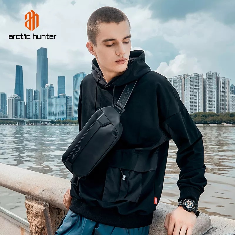 Arctic Hunter Tas Selempang Pria Waist Bag Pria Sling Bag Pria YB00043 - Hitam