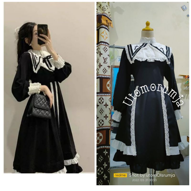 utomorumja black dress vintage lolita