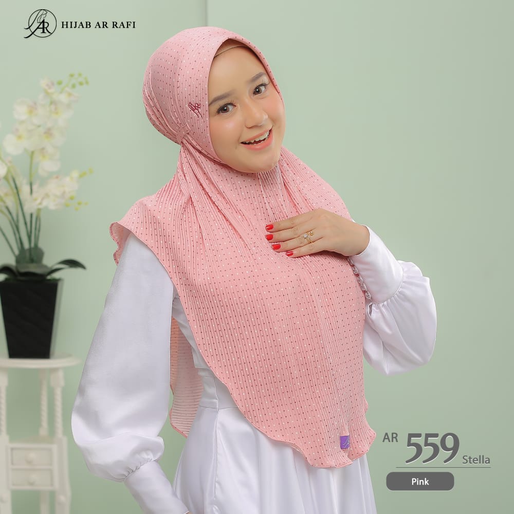 Jilbab Hijab Bergo Plisket Terbaru Arrafi AR 559 ORI Kerudung Bergo Plisket Instan Arrafi Terlaris