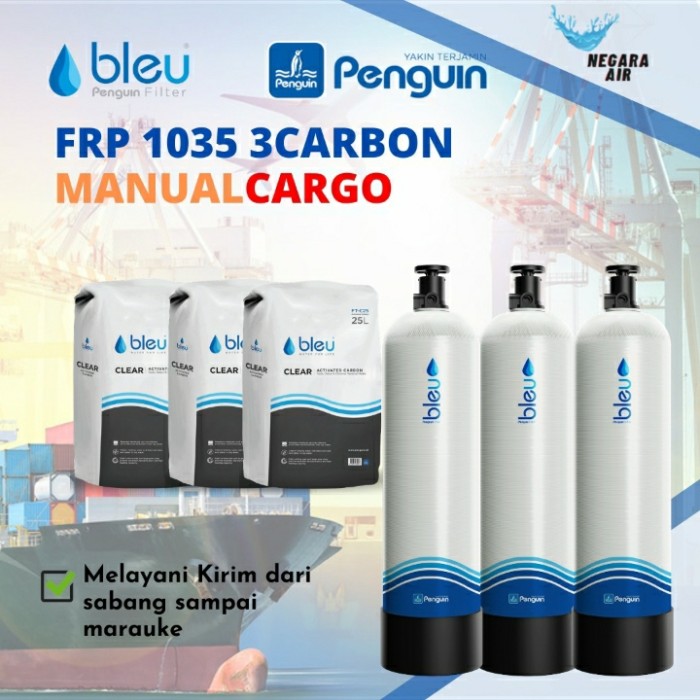 Paket Filter Air Penguin sumur/pdam FRP 1035 Manual 3 Carbon CARGO