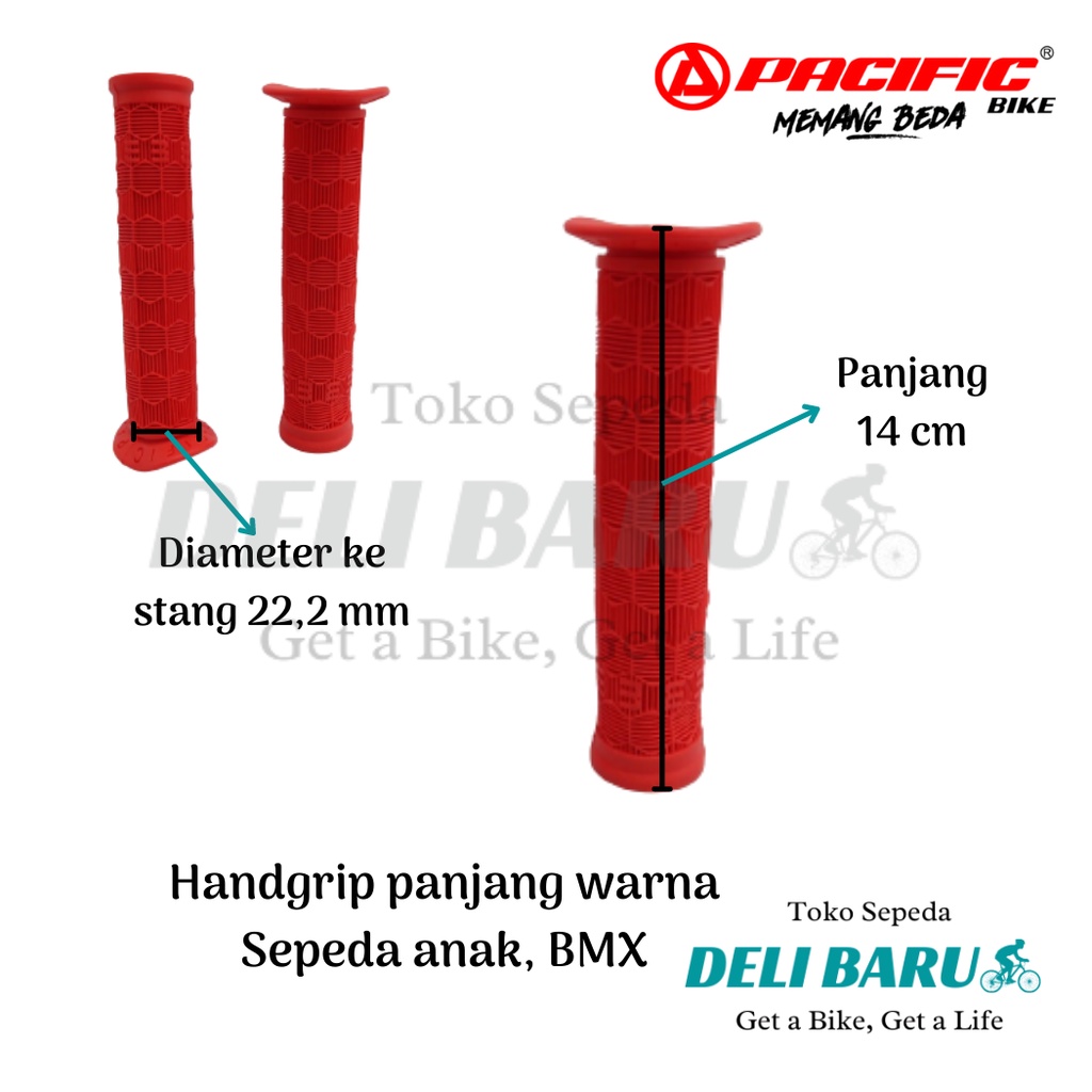 Pacific Handgrip panjang warna hanpad hamfat sarung stang sepeda anak BMX